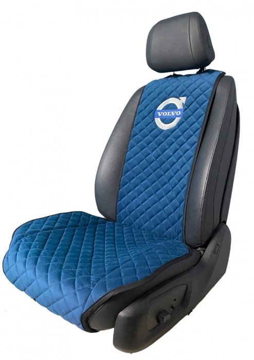 Накидки на сидения Передние накидки с вышивкой Volvo (Темно-синий)