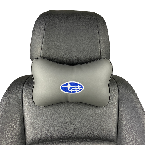 Подушки под шею Подушка под шею серая с вышивкой Subaru